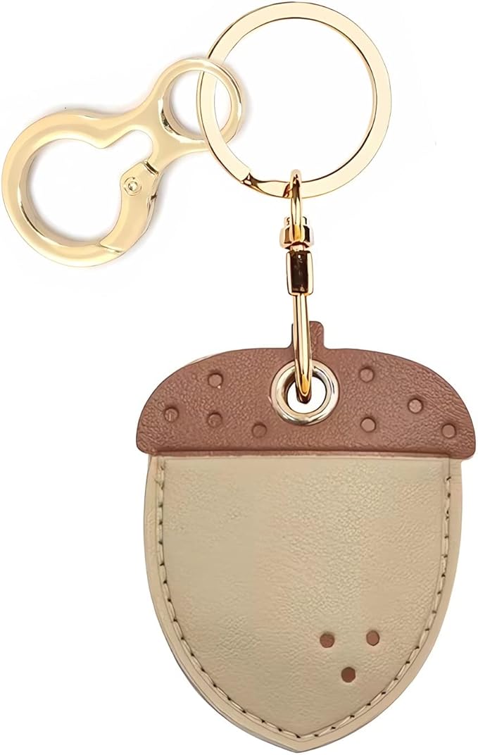 Leather Keychain Holder Case Compatible with AirTag,Cute air tag Cover with Keychain Ring,GPS Tracker Case for Keys