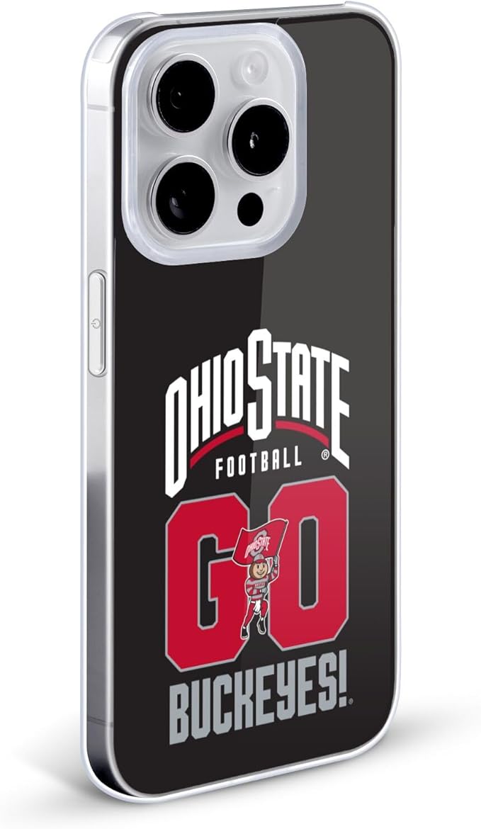 Head Case Designs Officially Licensed Ohio State University Go Buckeyes Football Graphics Hard Back Case Compatible with Apple iPhone 14 Pro Max