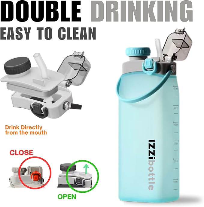 IZZI bottle Collapsible Lightweight Silicone Water Bottle (600ml, Blue) | BPA Free, Eco-Friendly, Medical Grade | Leakproof Bottle for Sports, Travel, Hiking, Gym, Outdoor Adventures and Daily Use