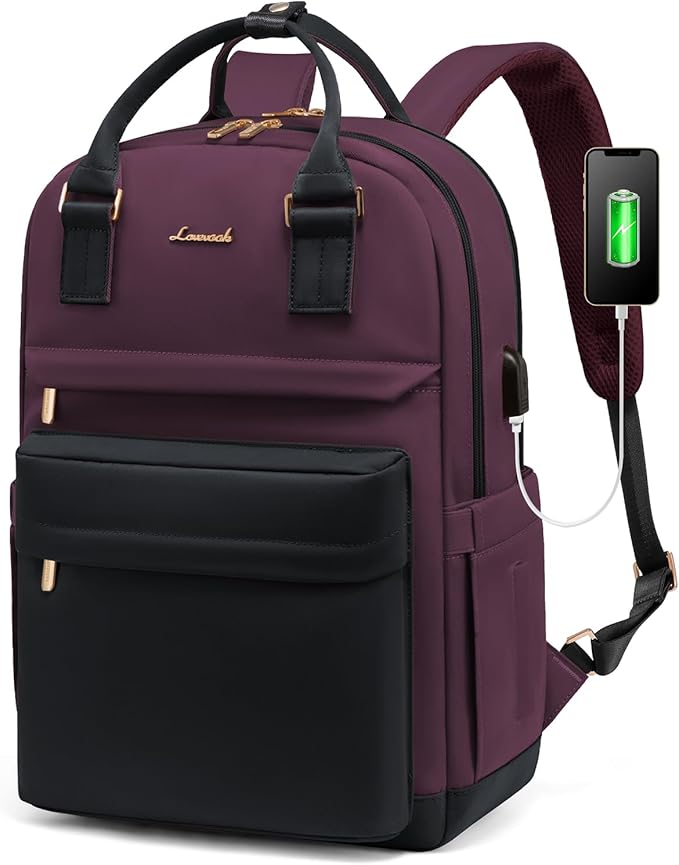 LOVEVOOK Laptop Backpack for Women 15.6 Inch Laptop Bag with USB Port, Fashion Waterproof Backpacks Teacher Nurse Stylish Travel Bags Vintage Daypacks for College Work