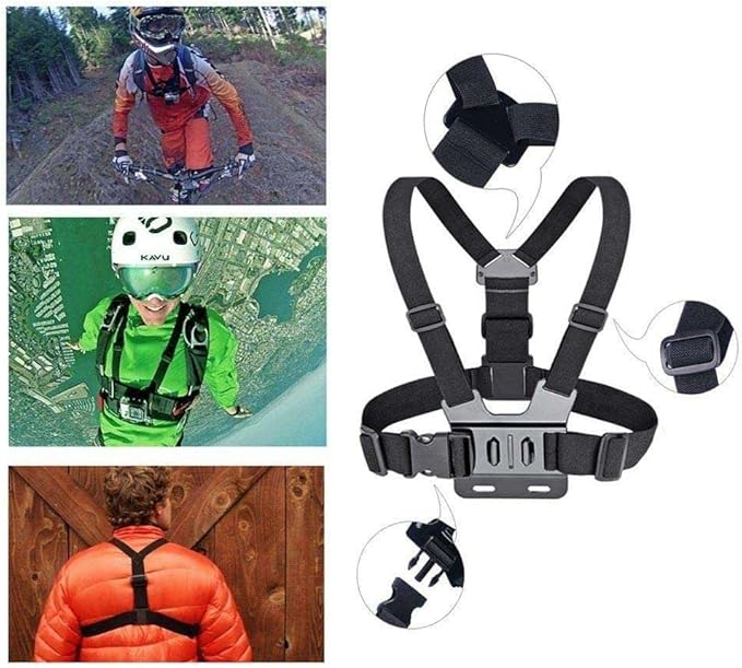 Navitech 18-in-1 Action Camera Accessories Combo Kit with EVA Case - Compatible with Dragon Touch Vision 3
