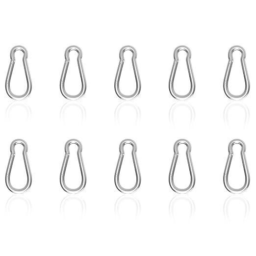 Carabiner, Heavy Duty Galvanized Steel Spring Snap Hook Carabiner Clips with 120LBS Holding Capacity, Ideal for Outdoor, Hammock, Swing and Travel (M4 1.57Inch, 10PCS)