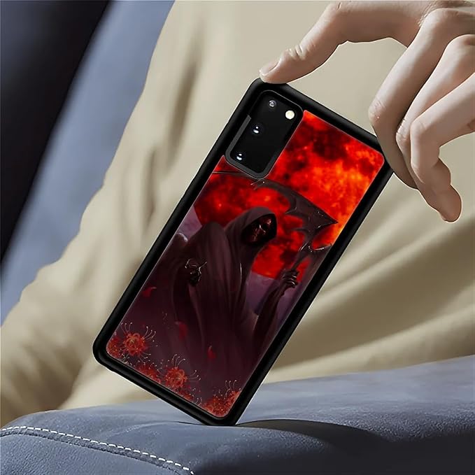for Samsung Galaxy S20 Case, Death by The Red Moon Pattern Graphic Design Girl Boy Soft Silicone Hard Acrylic Shock Protection for Samsung Galaxy S20