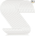 DINGEE 12 Pack 6 Inch S Hooks,Large S Hook Vinyl Coated Heavy Duty S Hook for Hanging, Non Slip S Hanger Closet Hooks, Steel Metal White Rubber S Hooks for Hanging Plants,Clothes,Jeans,Pot Pan Garden