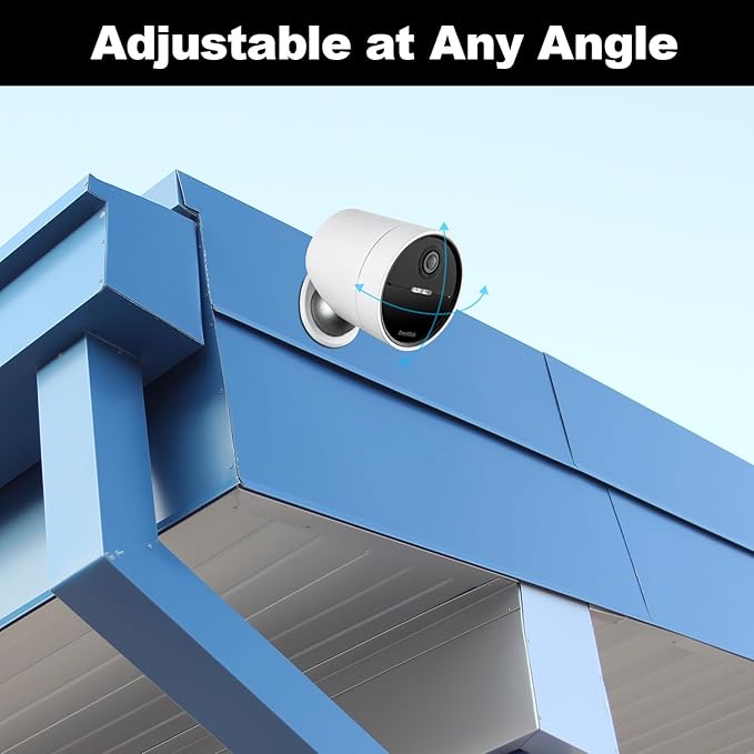 UYODM 2 Pack Metal Wall Mount Compatible with SimpliSafe Wireless Outdoor Security Camera,360° Adjustable Easy to Install and Remove, Camera Not Included (White)