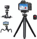 Lamicall Tripod for Camera - 3 in 1 Flexible Tripod for iPhone with Wireless Remote - iPhone Stand for Video Recording Vlogging Compatible with Smartphone, Small Digital Camera Dark Grey