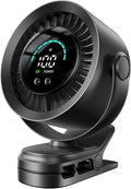 KIMMOO Portable Clip on Fan, 100-Speed Rechargeable USB Fan with LED Display, 360° Rotation & Strong Airflow Desk Fan, Up to 17 Hours Small Battery Fan for Outdoor Travel Camping Treadmill Car (Black)