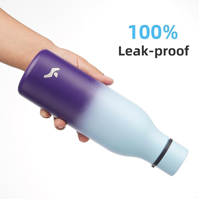 Konokyo Insulated Water Bottle with Strap,18 oz Double Wall Stainless Steel Vacuum Bottles Metal Water Flask,Ocean Dream