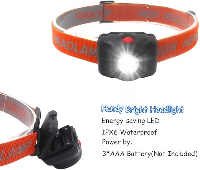 4 Pack LED Headlamp 5W Super Bright Single Mode Flashlight Headlight Waterproof Lightweight for Adults and Kids, Running Camping