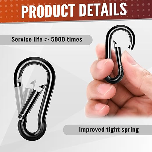 6 Pcs Spring Snap Hooks, 2 Inch Carabiner Clip, Heavy Duty Carabiners Snap Hooks Quick Link for Indoor and Outdoor Activity, Camping, Fishing, Hiking
