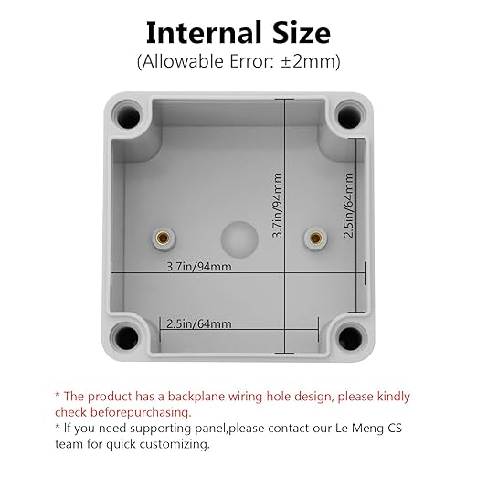 LeMotech IP67 Waterproof Junction Box ABS Plastic Project Box Dustproof Electrical Box Outdoor Enclosure for Electronics DIY Case Gray 3.9X 3.9X 3 inch (100x 100x 75 mm),2 Pack