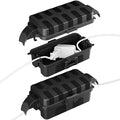 FLEMOON [2 Pack] IP55 Outdoor Electrical Box Waterproof with Detachable Awning Covers, 8.3 x 4.1 x 3.7 inch Weatherproof Extension Cord Cover, Easy Installation for Outdoor Plug, String Lights, Black