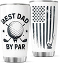 CUBICER Best Dad By Golf Design 20 Oz Tumbler Stainless Steel Gift For Loving Dads Fathers Day Birthday Outdoor Use Coffee Hot Cool Tea Bottle Iced Travel Heat Mug