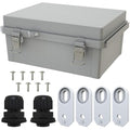 MAKERELE Large Junction Box Waterproof IP67 Plastic Outdoor Electrical Box and 3/4" NPT*2 Enclosure with Mounting Plate Suitable for Various Projects(16.1"*12.2"*7.1")