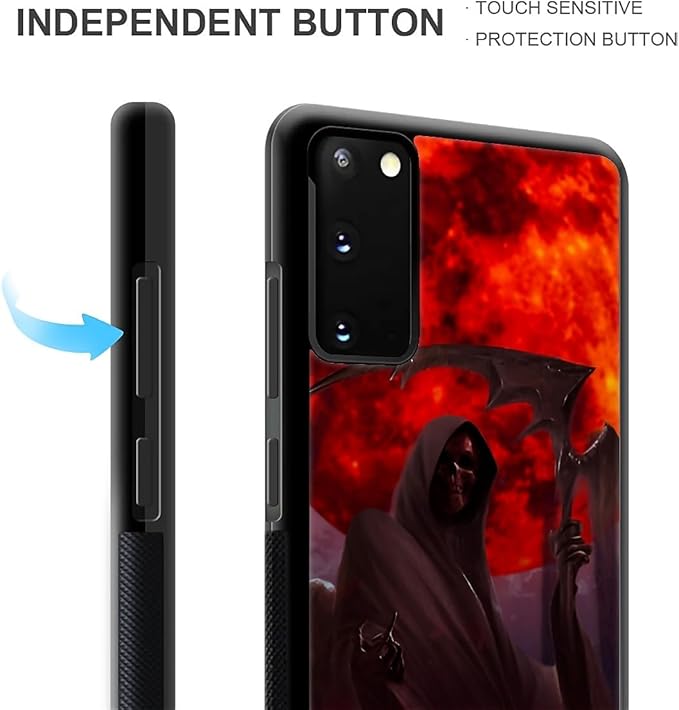 for Samsung Galaxy S20 Case, Death by The Red Moon Pattern Graphic Design Girl Boy Soft Silicone Hard Acrylic Shock Protection for Samsung Galaxy S20