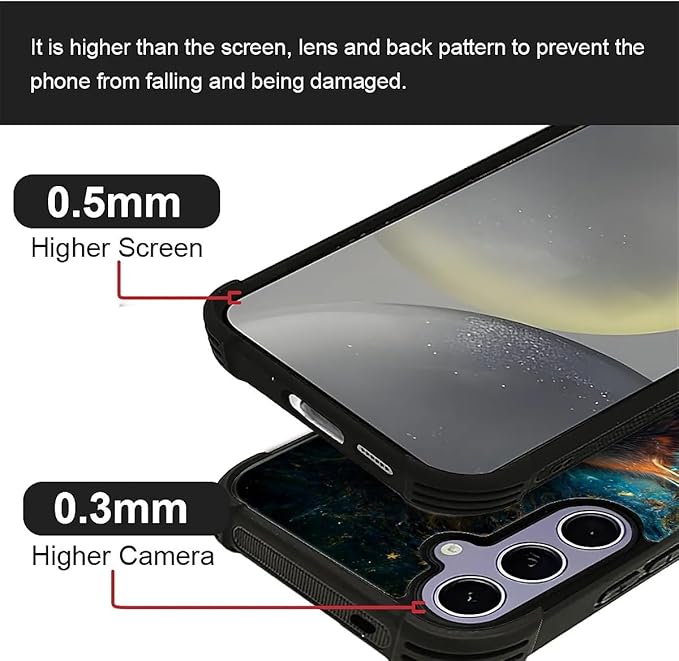 for Samsung Galaxy S24 S25 Case, Star Cave Hungry Wolf Pattern Graphic Design Girl Boy Soft Silicone Hard Acrylic Shock Protection for Samsung Galaxy S24 S25