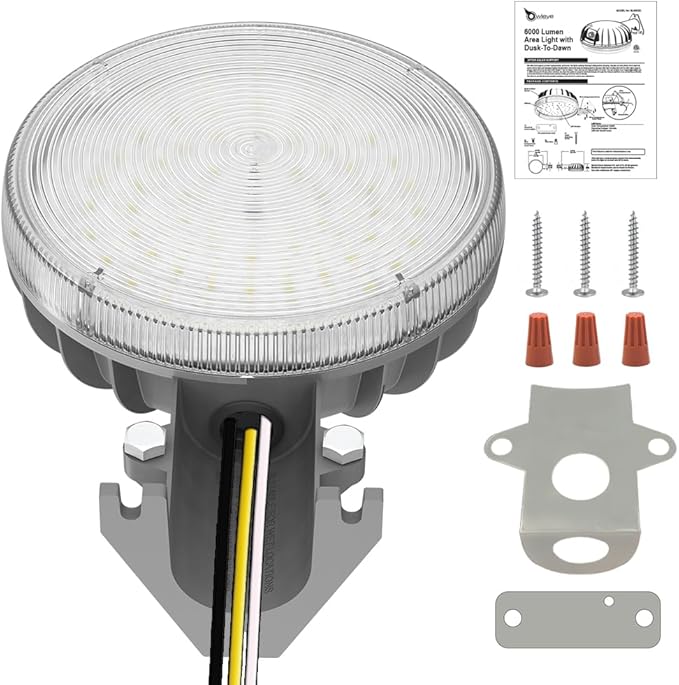 Owleye 6000LM Dusk to Dawn Outdoor Lighting LED Barn Light Security Lights, 42W 4000K Daylight, AC 110-240V, ETL Listed, Waterproof Outside Lights for Yard Warehouse Garage