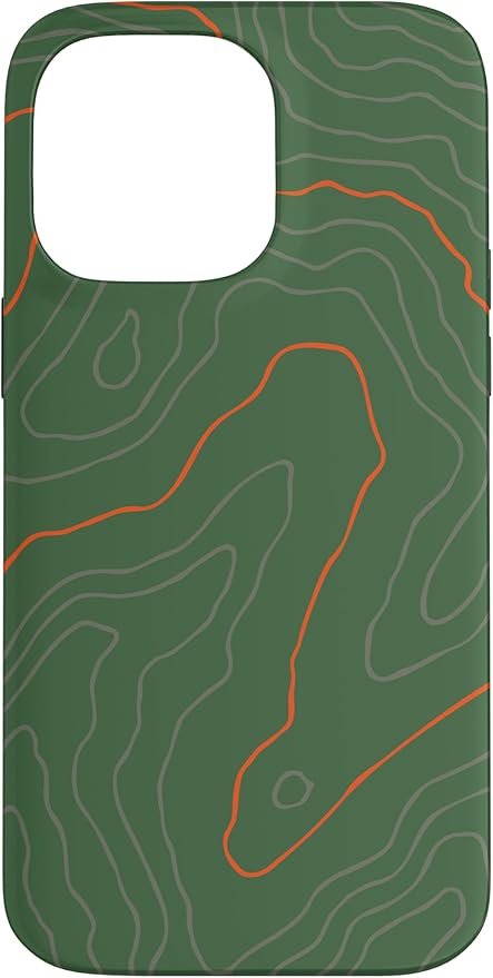 Backcountry Topo Guide Orange Lines Topographical Map Case for iPhone 14 Pro Max