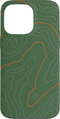 Backcountry Topo Guide Orange Lines Topographical Map Case for iPhone 14 Pro Max