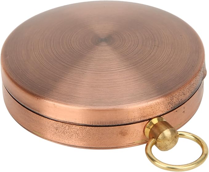 Pocket Compass, Antique Compass Pocket Watches, Copper Flip Cover Pockets Watch Compasses, Portable Camping Watch Flip Compasses for Camping Hiking Boating Backpacking