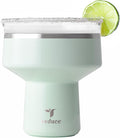 REDUCE Saltini 16 oz Cocktail Tumbler - Insulated Margarita Tumbler with Lid - Keeps Drinks Cold for 10 Hours - 360 Sippable Martini Glass Alternative - Shatterproof, Perfect for Parties - Sea Glass