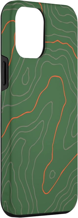 Backcountry Topo Guide Orange Lines Topographical Map Case for iPhone 12 Pro Max
