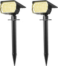 WENATY Solar Spot Lights Outdoor Waterproof IP65, 2 Pack Landscape Spotlights with 46 LEDs, 3 Modes Auto On/Off Solar Powered Flood Lights for Outside Pathway, Yard, Garden, Walkway (Warm White)