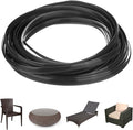 M METERXITY 1-Pack Wicker Repair Kit, 8mm x 33ft/10m Plastic Flat Rattan Replacement Supplies for Patio Furniture Repair/Basket Making/Chair Weaving, Synthetic Woven Rattan [Black]