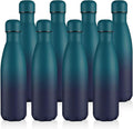 Volhoply 17oz Stainless Steel Water Bottles Bulk, Leakproof Insulated Metal Water Bottle for Sports, Travel, Adult, Available in Packs of 1, 4, or 8（Dark Night,8 Pack）