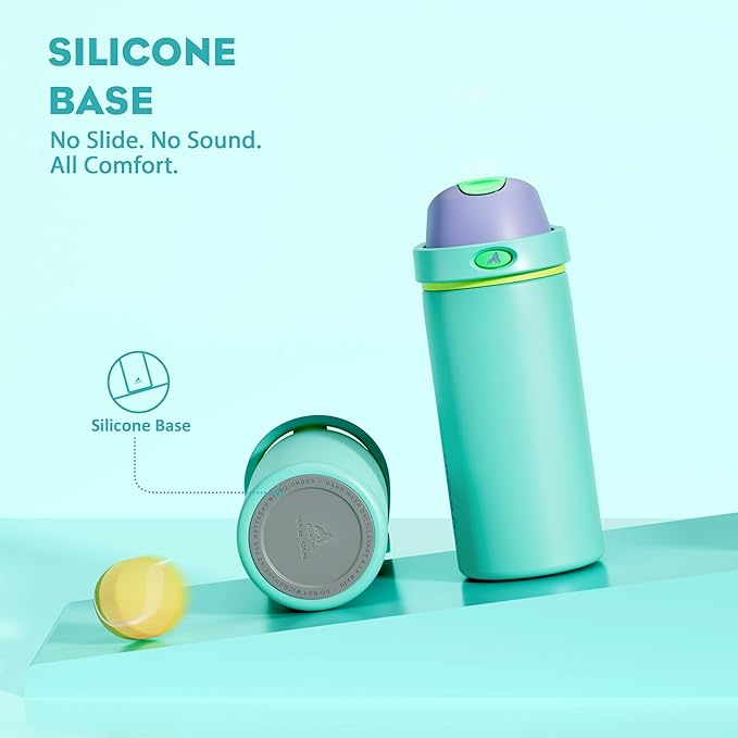 POWCAN 18 oz Insulated Water Bottle: 2-in-1 Push-Button Spout & Quick-Flip Straw, Leakproof, Cold 24Hrs, Fits Car Cup Holder, Stainless Steel Sports Water Bottle, Gift for Women, Girls (Sea Princess)
