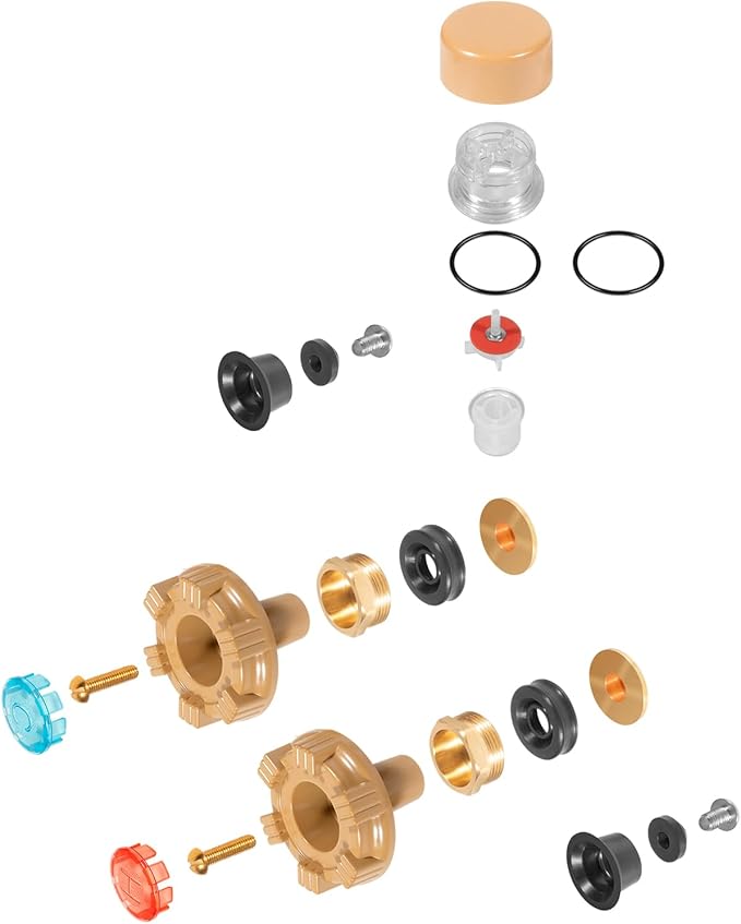 RK-22PRV Repair Kit Metal Handle Replacement for Woodford Model 22 and V22 Outdoor Wall Faucets, Round Handle w/RK-22VB Vent Float Kit (24Pcs)