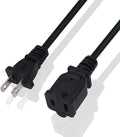 Short Extension Cord 1 FT,US Male/Female Power Cable with 2 Prong NEMA 1-15P to NEMA 1-15R Small Extension Cord Black