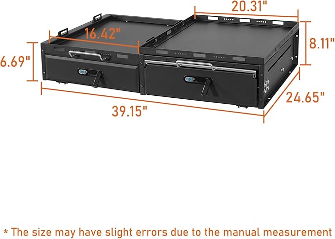 Hooke Road JK JL Trunk Cargo Storage Drawer System & Fridge Slide Mount & Cooking Platform for 2007-2026 Jeep Wrangler JK JL Unlimited 4-Door
