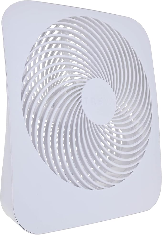 Treva 10-Inch Portable Fan, Powered by Battery and/or AC Adapter - Desk Fan Air Circulating with 2 Cooling Speeds for Personal and Travel Use (White)