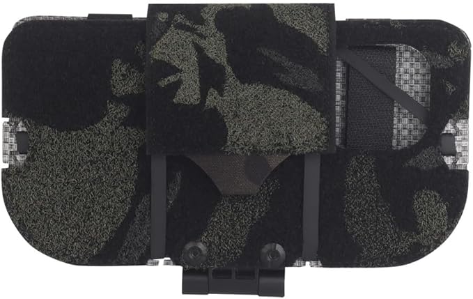 Airsoft Plate Carrier Accessory Molle Phone Mount Outdoor Lightweight Navigation Board for 15Pro, Wide Angle Foldable Phone Holder Chest Rig Hovering Tactical Vest Mount