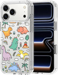MOSNOVO for iPhone 17 Pro Max Case | Military Grade 6.6ft Drop Tested | Camera Control | Clear with Dinosaur Land Design