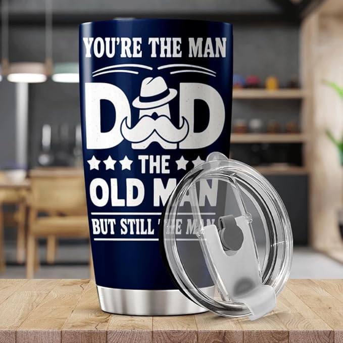 You'Re The Man Dad Old But Still Design 20 Oz Stainless Steel Tumbler For Father Grandfather Father'S Day Birthday Gift Mug Coffee Insulated Outdoor Iced Heat Bottle