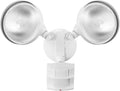 Globe Electric 17000273 180-Degree 240 W Twin Head White Hardwired Motion Sensor Security Flood Light, Spotlight, Outdoor, Outside House Lights