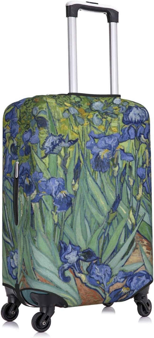 Van Gogh Irises Flower Luggage Cover, Elastic Suitcase Protector For Travel (Fits 29-32 Inch Luggage)