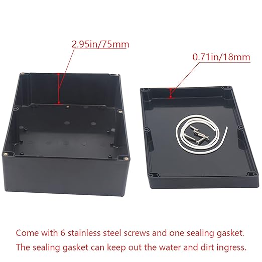 Project Box IP65 Waterproof Junction Box ABS Plastic Electrical Boxes DIY Electronic Project Case Power Enclosure 11.42x8.27x3.94 inch (290 x 210 x100 mm)