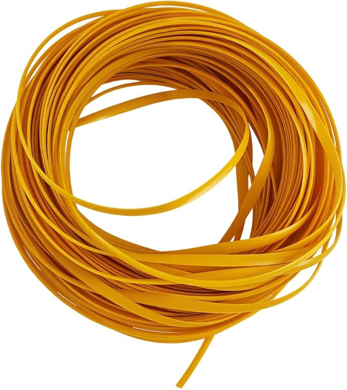 GORGECRAFT 30m*5mm Rattan Weaving Wicker Outdoor Wicker Repair Kit Yellow Synthetic Rattan Roll Flat Cord Webbing Basket Weave Patio Chair Sofas Repair Supplies for Lawn Furniture Garden