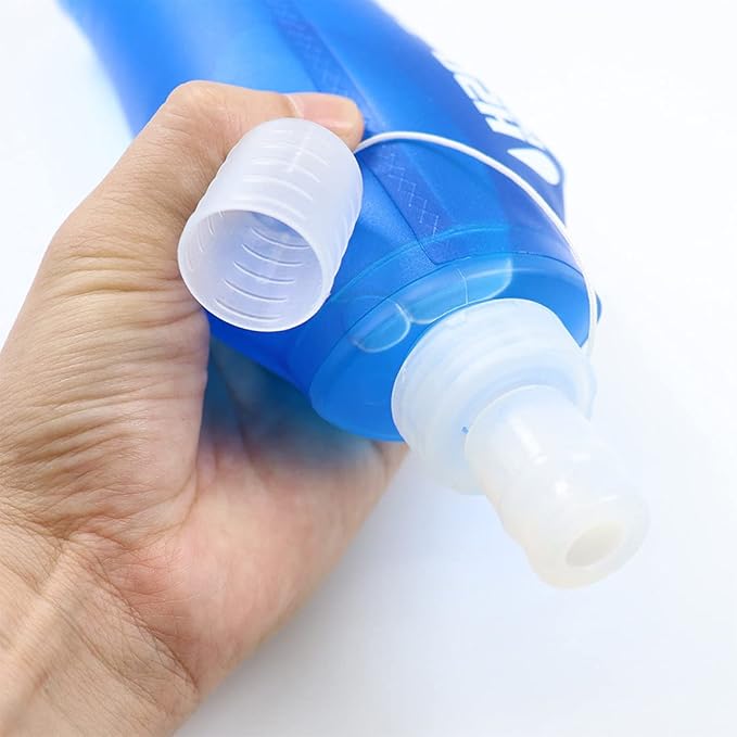 Collapsible Water Bottle, BPA-Free Collapsible Soft Flask Foldable Water Bottle for Running Hiking Cycling Climbing Travel (500ML)