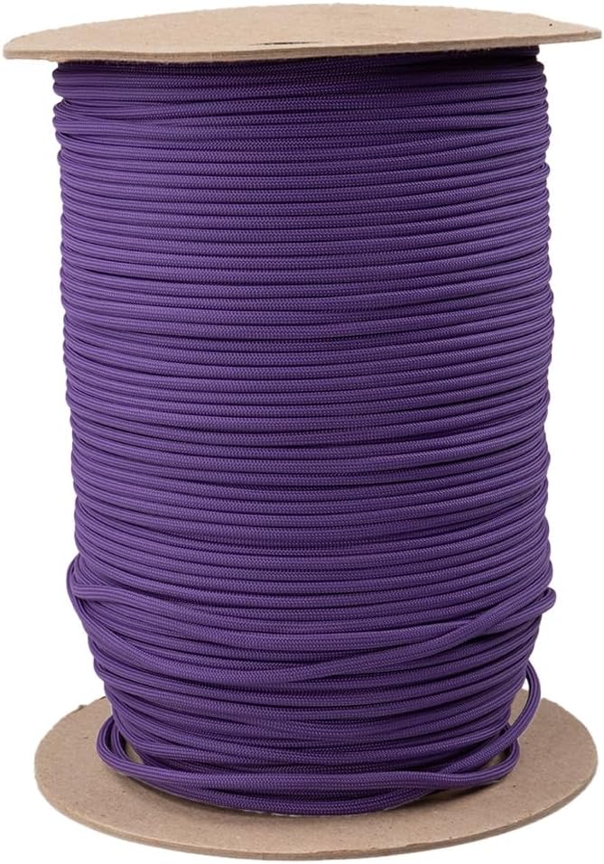 Paracord Planet Solid Color 550lb Paracord – 7 Strand Type III Nylon Cord for Indoor and Outdoor Tasks – Iris (1,000 ft)