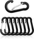 10pcs Aluminum Small Carabiner Clip, 2 Inch Carabiner Keychain Clasp Spring D Ring for Hanging Home KeyRings Hook Paracord Lanyard Keychain Pet Collar Hiking Camping Fishing Accessories (Black)