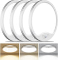 hepside 4 Pack Motion Sensor Ceiling Light Wired, 3000K/4000K/6500K LED Flush Mount Ceiling Light Fixture, 12Inch 24W Motion Sensor Light with Timer for Closet Stair Porch Hallway Pantry,White