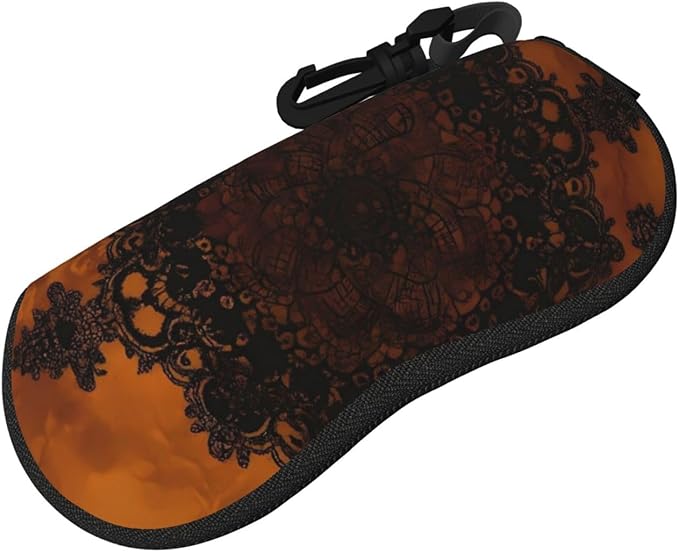Watercolor Orca Whale Glasses Case Neoprene Portable Zipper Eyeglass Bag With Hook
