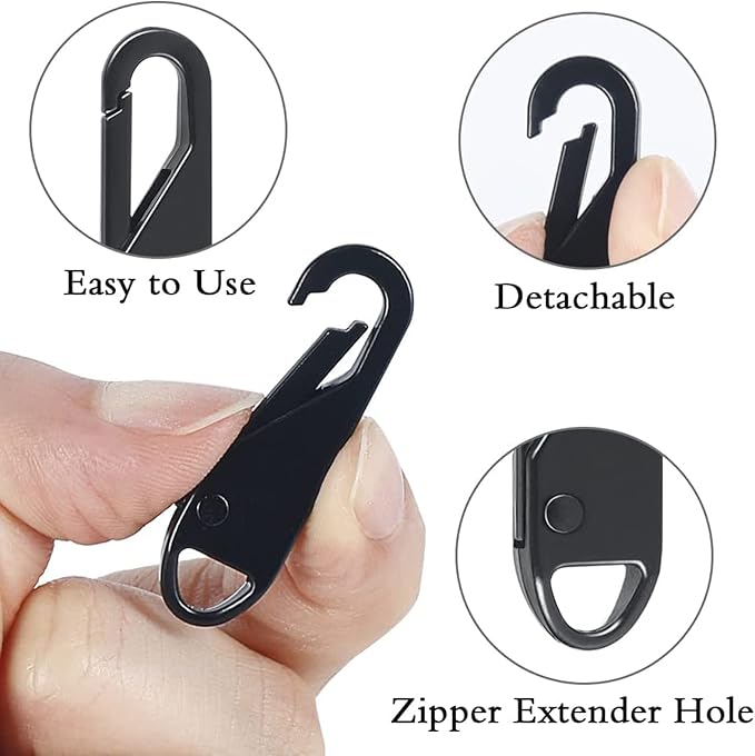 Zipper Pulls, 4PCS Black