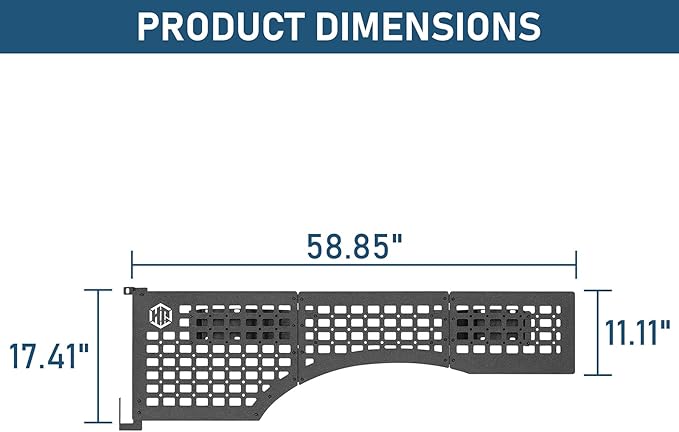 Hooke Road F150 Side Truck Bed MOLLE Panels Cargo Rack for 2015-2026 Ford F-150 5.5FT, Modular Bed Side Storage for Tools, Gear & Overlanding, No-Drill Bolt-On - 1 Pair