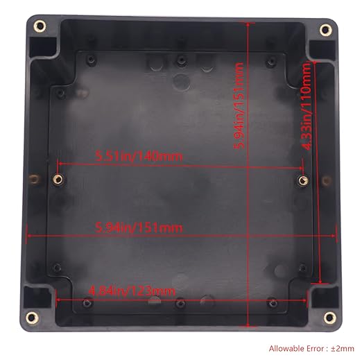 Project Box IP65 Waterproof Junction Box ABS Plastic Electrical Boxes DIY Electronic Project Case Power Enclosure 6.30x6.30x3.54 inch (160 x 160 x90 mm)