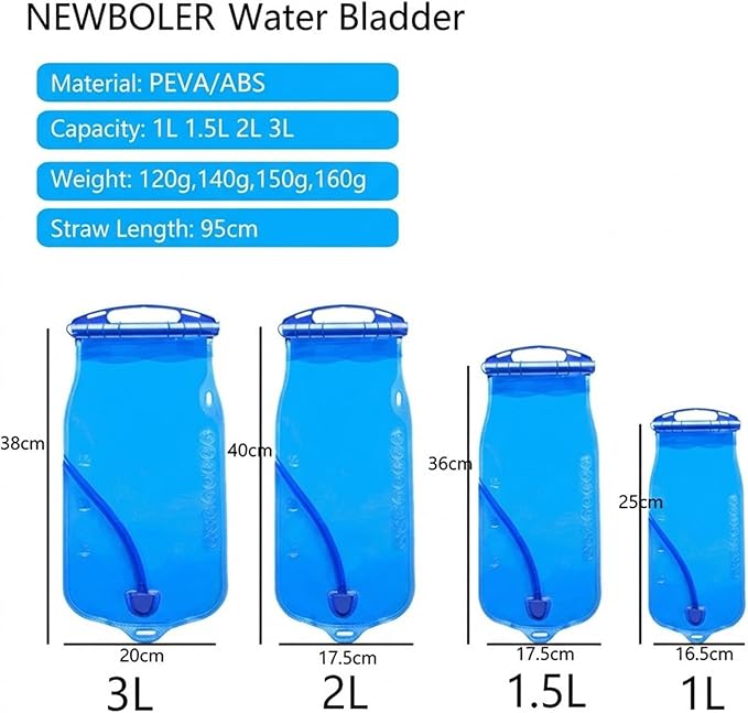 Hydration Bladder, 1.5L2L3L Water Bladder for Hiking Backpack Leak Proof Water Reservoir Storage Bag, BPA-Free Water Pouch Hydration Pack for Camping Cycling Running, Blue